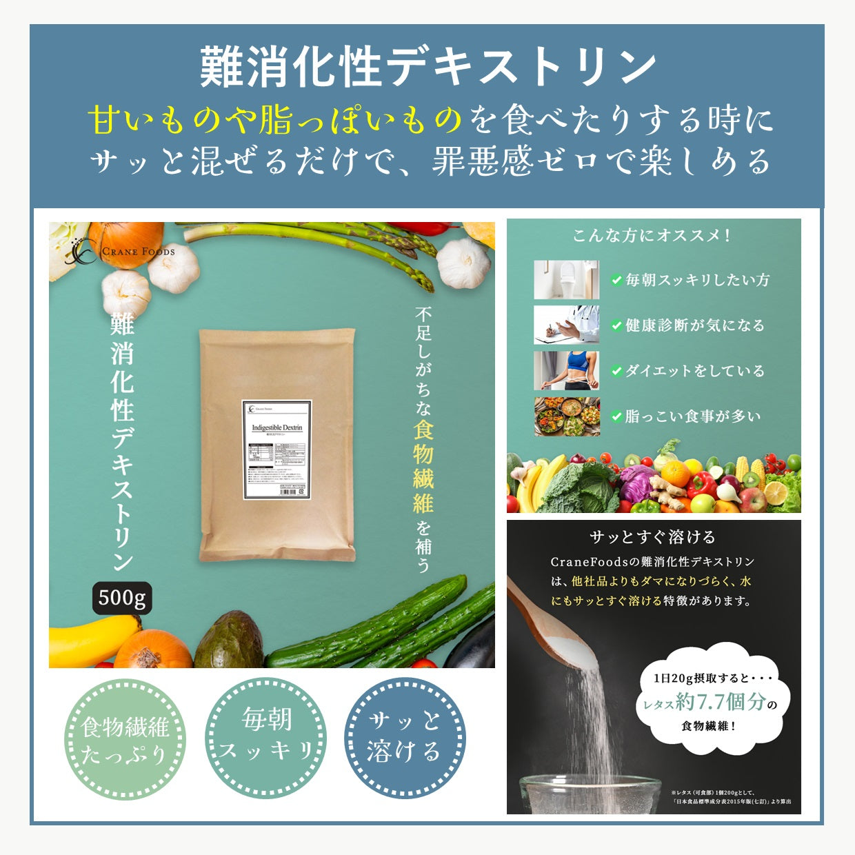 【2026年 福袋】CraneFoods（クレインフーズ）ラカンカぎっしり福袋 ラカンカ 800g 3袋+難消化デキストリン 500g 1袋
